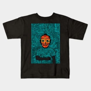 v: A Striking MaleMask NFT with Mexican Eyes, Dark Skin, and Artistic Flair Kids T-Shirt